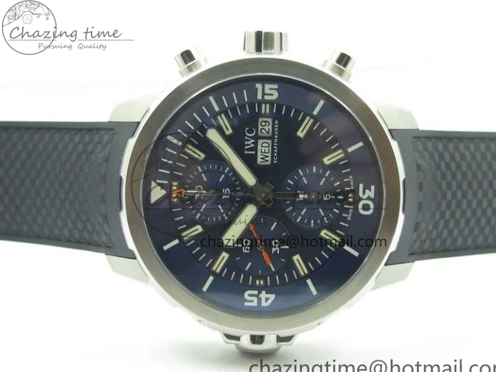 MIROTIME 1224 Aquatimer Chrono IW376803 V6F 1:1 Best Edition Blue Dial on Ruber Strap A Neat 7083